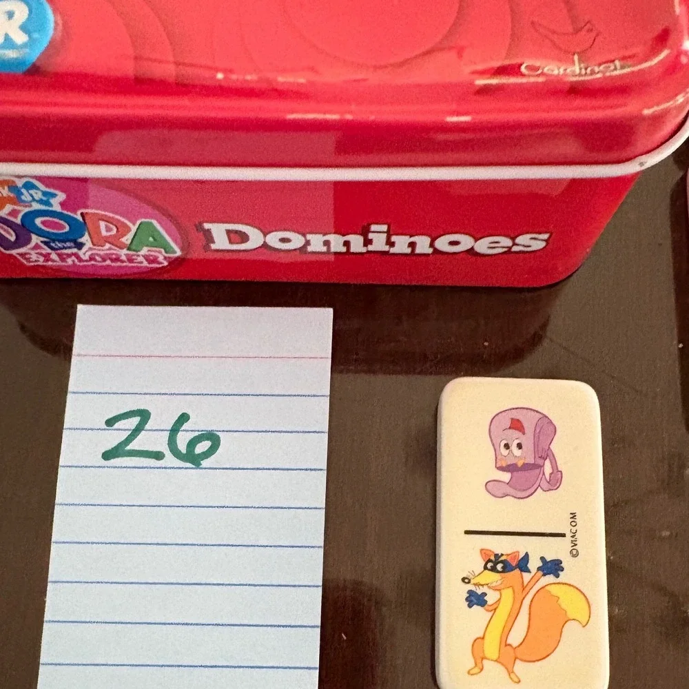 Nick Jr Dora the Explorer Dominoes 26 Piece Plastic Set‎ in Collector Tin 2005